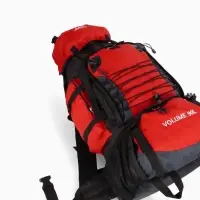Рюкзак туристический, 90 литров, 6 наружных карманов, шнуровка, красный