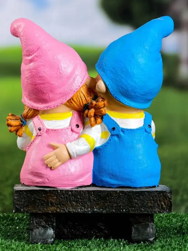 Садовая фигура из гипса &laquo;Девочка с мальчиком на скамейке&raquo;, 26&times;13&times;19 см