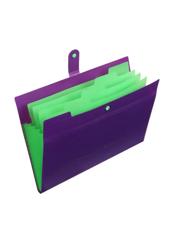 Папка А4 Your Way, 5 отделений, 600 мкм, на кнопке, фиолетовая