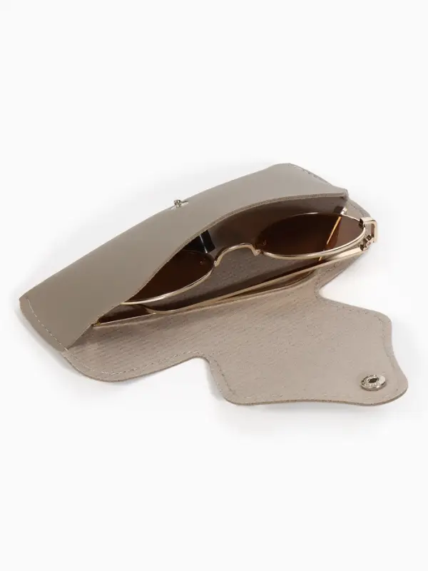 Футляр для очков, на кнопке, 16&times;3&times;6.3 см, серый