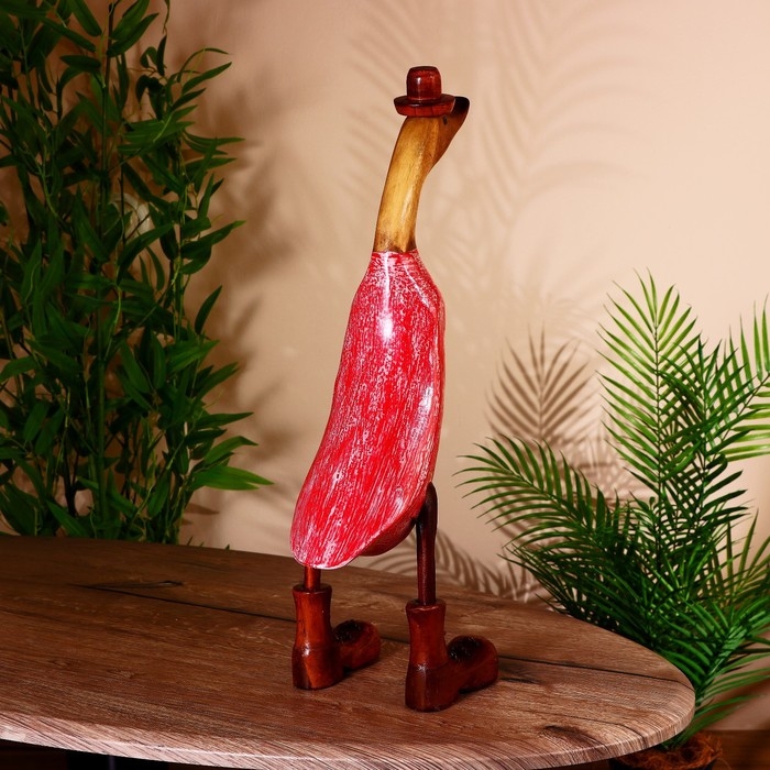 Сувенир "Утка в красном" дерево 45 см