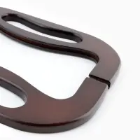 Ручка-фермуар для сумки, деревянная, на магнитах, с креплением, 27&times;12&times;2.5 см, коричневая