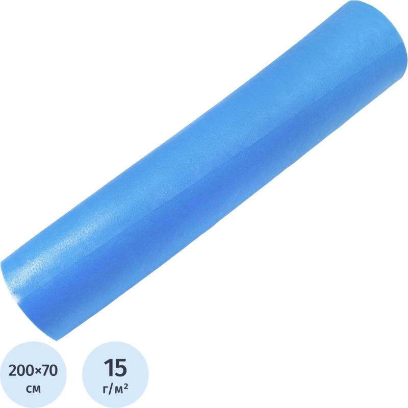 Простыня в рулоне 70х200, спанбонд, голубой (100шт/рул) 4 рул/уп, Sense