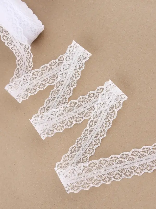 Кружево капроновое, 30 мм &times; 10 &plusmn; 1 м, цвет белый