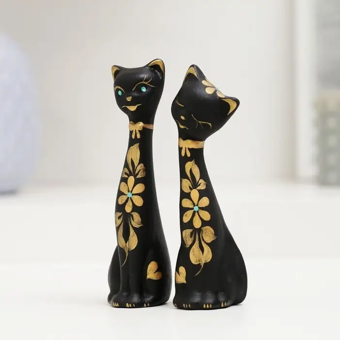 Фигура Фигура "Love Коты" набор 2шт черные 4х4х11см