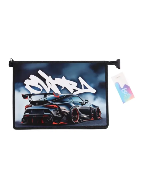 Папка для тетрадей А4 &laquo;Спортивное авто&raquo;, молния сверху, ламинированный картон