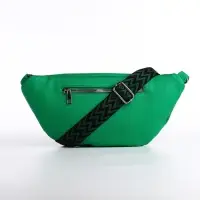 Сумка женская кросс-боди на молнии, 34&times;11&times;17 см, зелёная