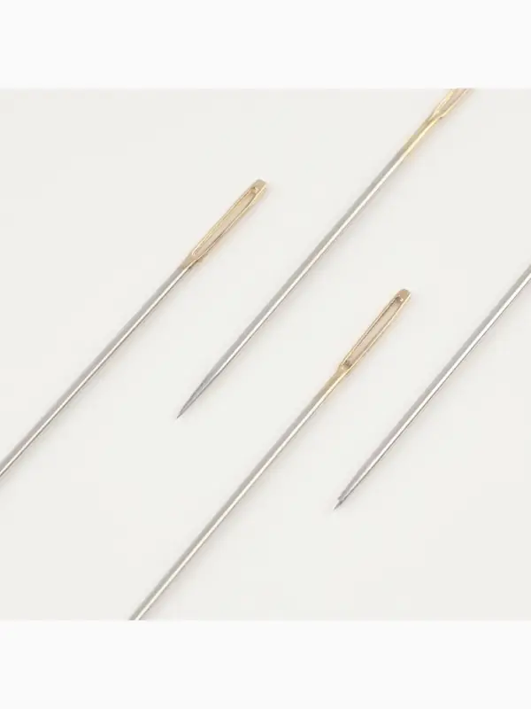 Иглы для вышивания лентой, с золотым ушком, d=1.07 мм, 4.7-4.9 см, набор 4 шт.