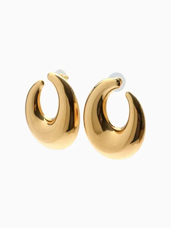 Серьги металл &laquo;Кольца&raquo;, полумесяц, цвет золото