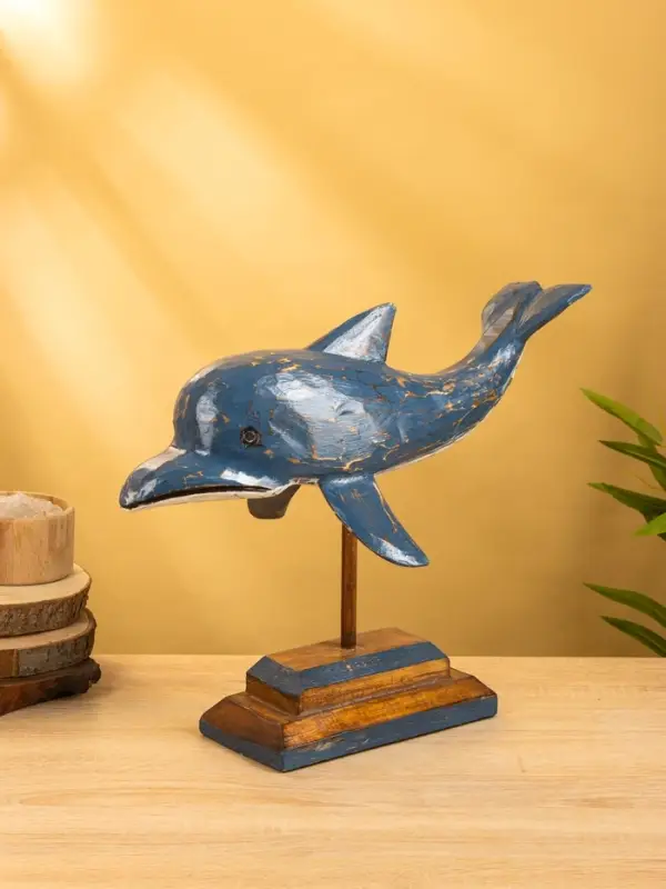 Сувенир на подставке  Сувенир на подставке "Дельфин" дерево 40х18х35 см