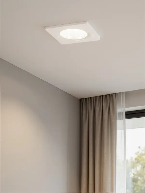 Светильник встраиваемый под лампу MR-16, квадратный, пластиковый, белый