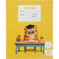 Тетради 10 штук, 24 листа в клетку &laquo;Совёнок&raquo;, блок офсет, 5 видов