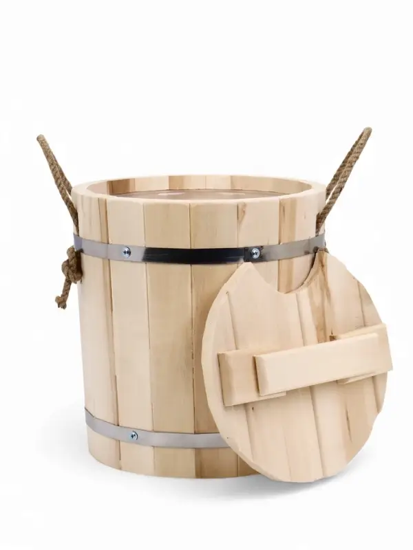 Запарник - ведро для бани и сауны, 9 л, липа, пластиковая вставка, с крышкой, &laquo;Добропаровъ&raquo;