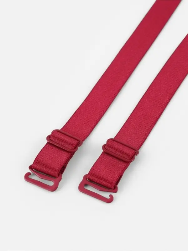 Лямки для бюстгальтера, текстильные, 1.5 см, 37 см, пара, бордовые Лямки для бюстгальтера, текстильные, 1.5 см, 37 см, пара, бордовые