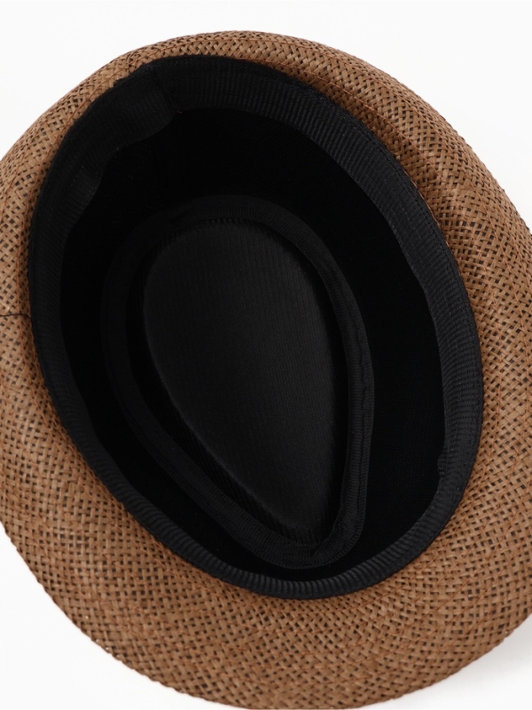 Шляпа мужская MINAKU "Плетеная", размер 58, цвет коричневый