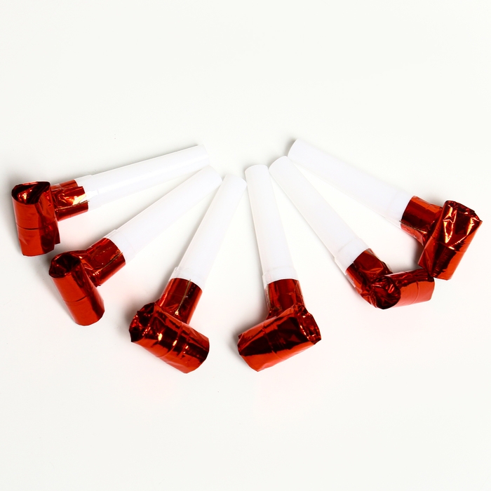 Карнавальный язычок «Праздник», набор 6 шт., цвет красный