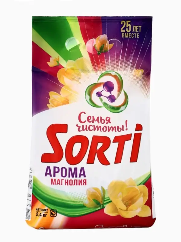 Стиральный порошок Sorti &laquo;Арома магнолия&raquo;, автомат универсальный 2.4 кг