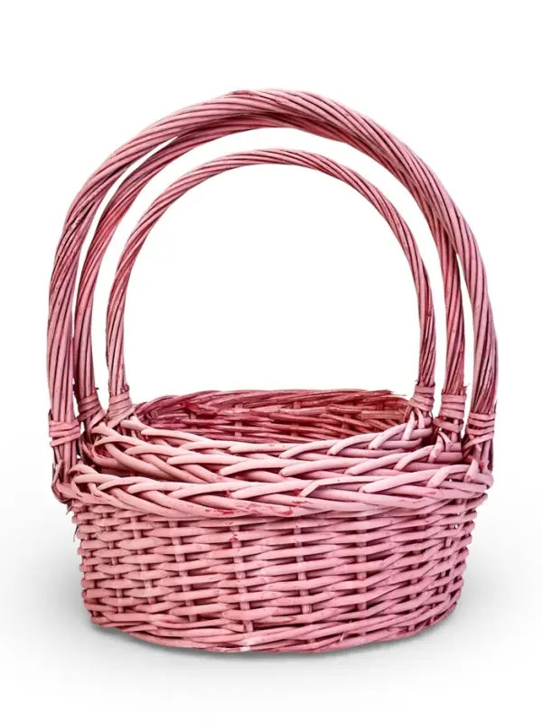 Набор корзин 3 шт ИВА 38x38x14 33x33x12 27х27x12 см ПЛЕТ ручка h=20/18/16 см