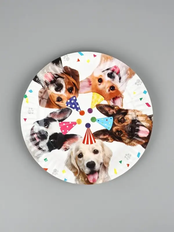 Тарелка Собачки фотографичные 17см 6шт/G