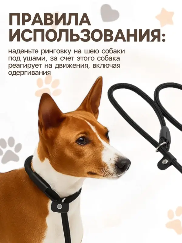 Ринговка для собак, 130&times;0.8 см, чёрная