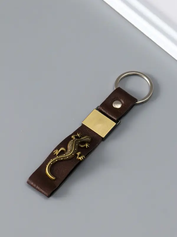 Брелок кожзам  Брелок кожзам "Ремешок с ящерицей" 2,2х10 см