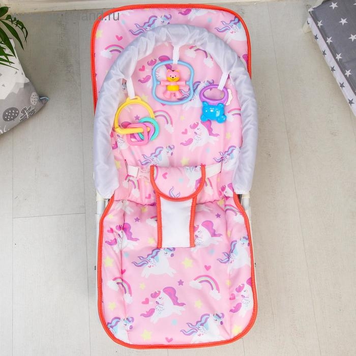 Шезлонг - качалка для новорождённых «Волшебная пони», игровая дуга, игрушки МИКС Шезлонг - качалка для новорождённых «Волшебная пони», игровая дуга, игрушки МИКС