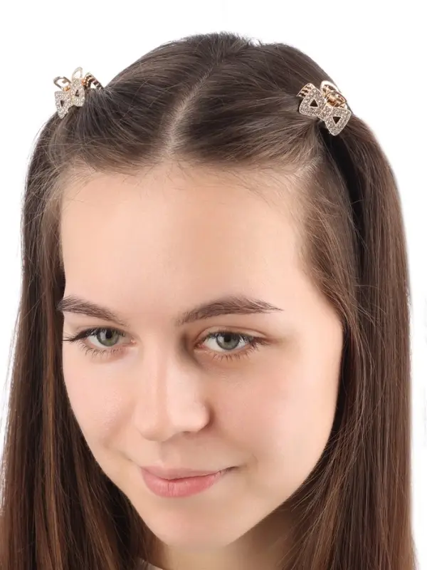 Крабик для волос &laquo;Грейс&raquo;, бант, 2.5 см, золотистый