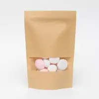 Пакет фасовочный, крафт, зип - лок, с окном, 20(4) &times; 30 см