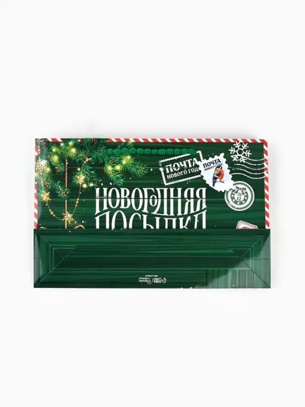 Пакет подарочный &laquo;Новогодний подарок&raquo;, с носком для подарков и шильдиком, 25.5&times;30&times;9 см