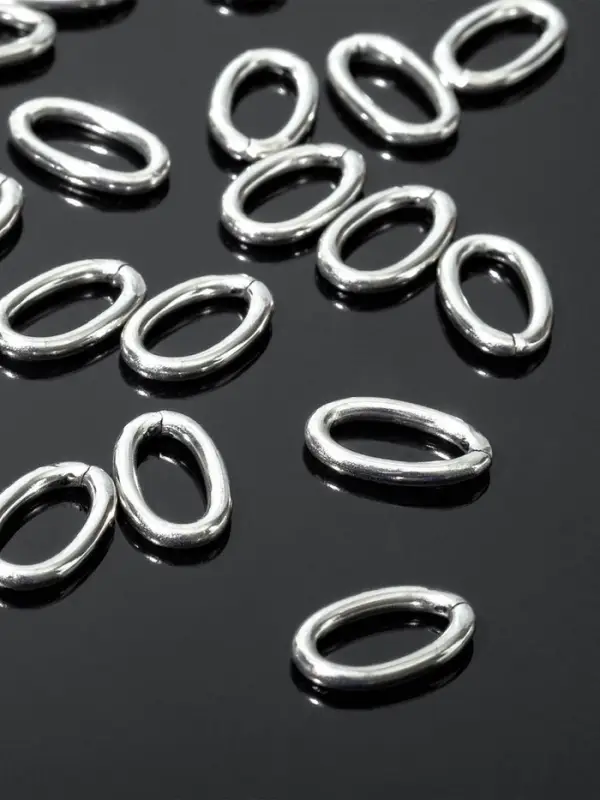 Кольцо соединительное, 11&times;7 мм, набор 30 шт. цвет серебро