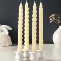 Набор свечей витых, 2.3&times;24.5 см, 5 ч, 50 г, 4 шт., слоновая кость, в подарочной коробке