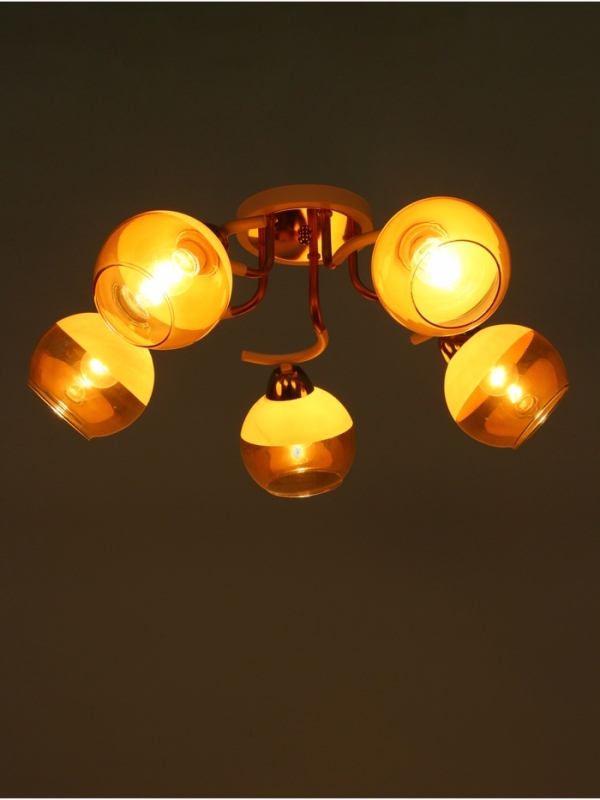 Люстра Люстра "Анден" 5хЕ27 40Вт бело-золотой 57х57х22 см