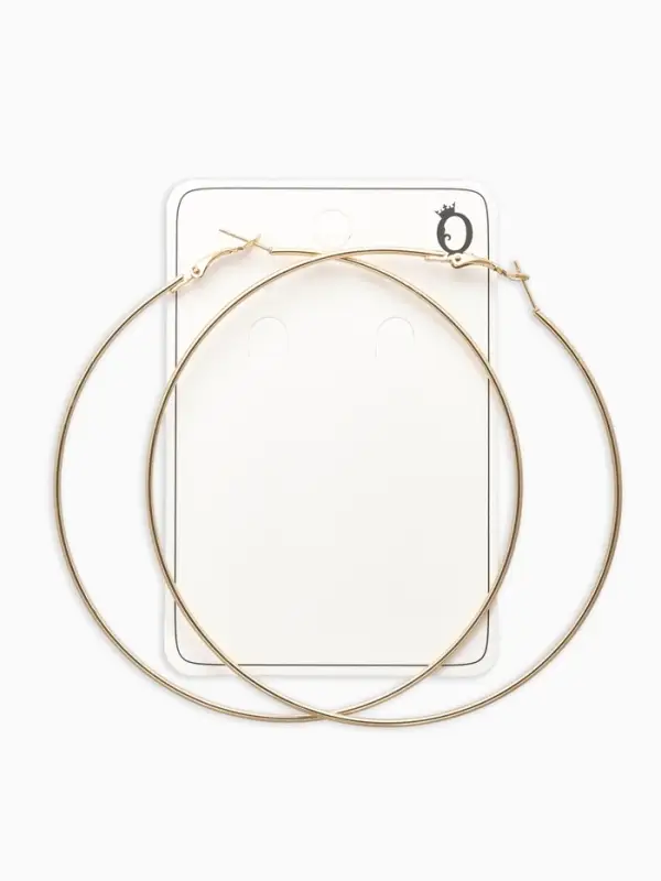 Серьги кольца QF &laquo;Классика&raquo;, d=10 см, цвет золото