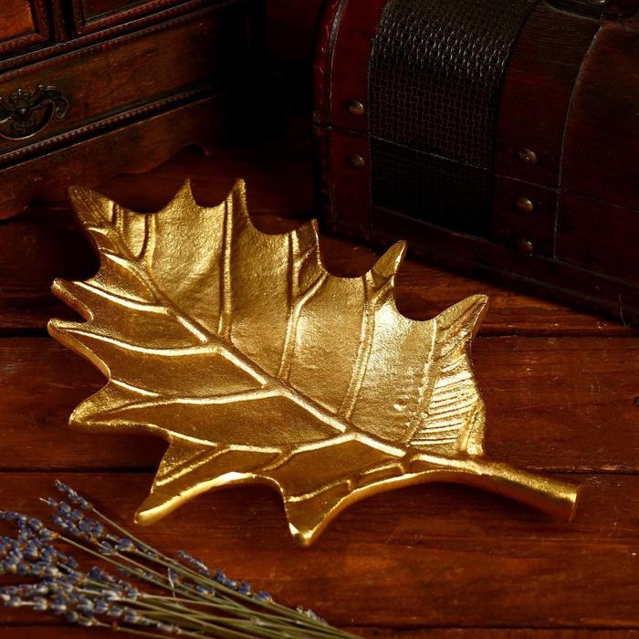 Блюдо Блюдо "Лист дерева" алюминий 27х17х7 см