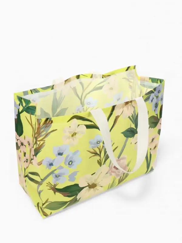 Сумка для покупок &laquo;Полевой букет&raquo;, многоразовая, зелёная