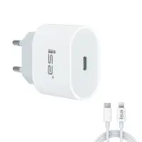 Сетевое зарядное устройство с кабелем Type-C на Lightning PD20W HS15 ISA белое