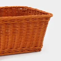 Корзина для продуктов Доляна, 40&times;30&times;15 см, пластик, плетёная, коричневая