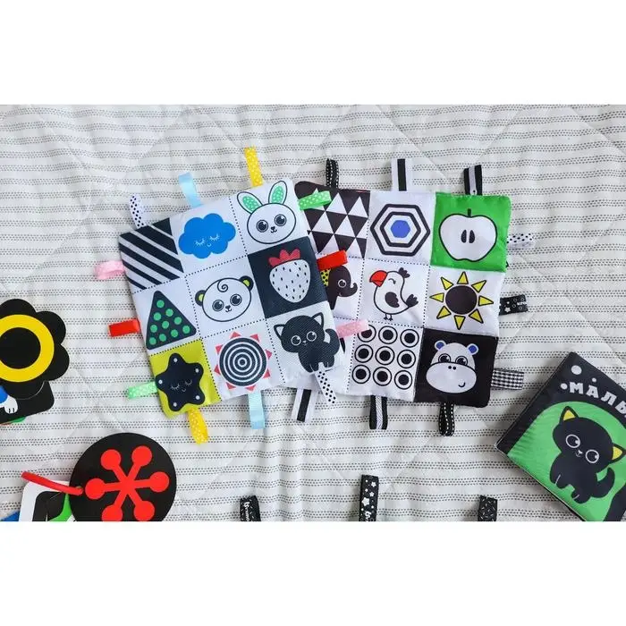 Петельки. Платочек - шуршалка по методике Г. Домана «Мои первые цвета», 20х20см, Крошка Я Петельки. Платочек - шуршалка по методике Г. Домана «Мои первые цвета», 20х20см, Крошка Я