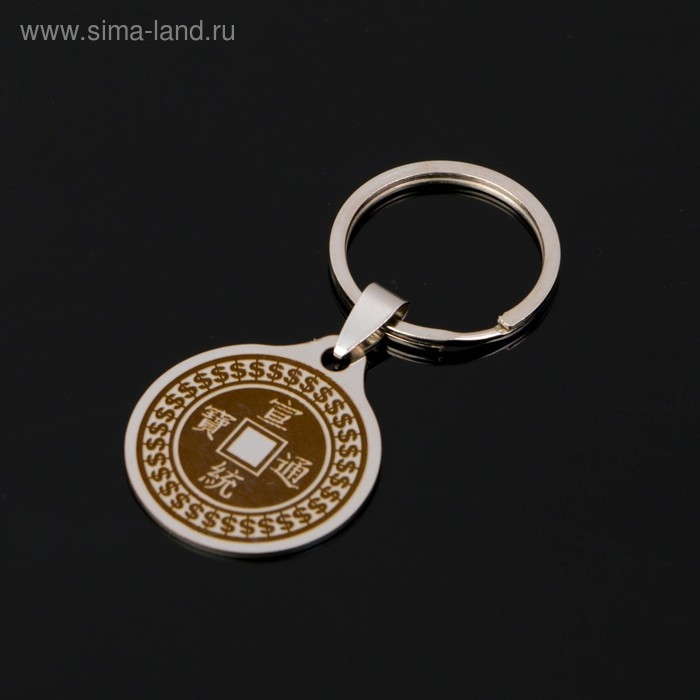 Брелок Брелок "Монета счастливой судьбы", мед. сталь