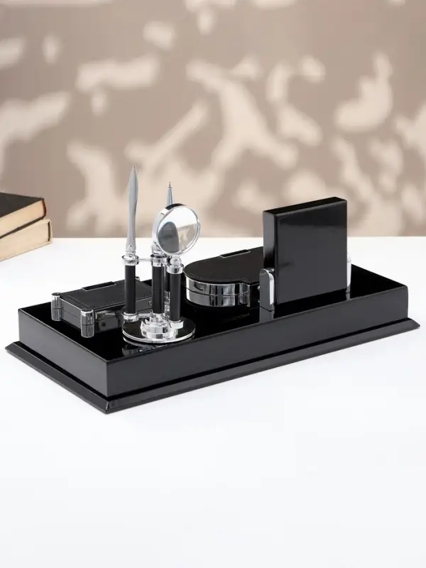 Набор настольный канцелярский 7 в1 с визитницей, карандашницей, лупой и ножом для писем