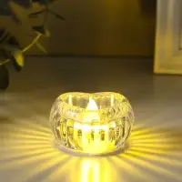 Светодиодная свеча LED "Свеча в сердце-льдинке" 3хLR1130 прозрачный 5,5х5,5х3,3 см