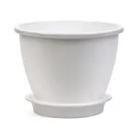 Горшок для цветов с поддоном 2,1 л d18 см h14 см "Цветочек" белый Горшок для цветов с поддоном 2,1 л d18 см h14 см "Цветочек" белый