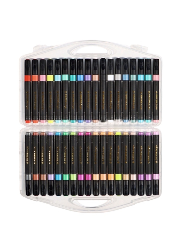 Набор маркеров акриловых 36 цветов в пластиковом пенале Набор маркеров акриловых 36 цветов в пластиковом пенале