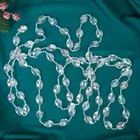 Бусы на ёлку &laquo;Льдинка&raquo;, длина 2.7 м, d=15 мм, прозрачные перламутровые