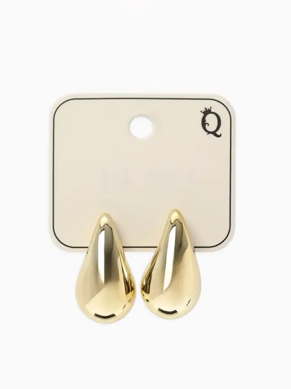 Серьги пластик &laquo;Капля&raquo;, изогнутая мини, цвет золото