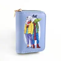 Кошелёк Выбражулька &laquo;Крокодил и слон&raquo;, на молнии, маленький, детский, голубой