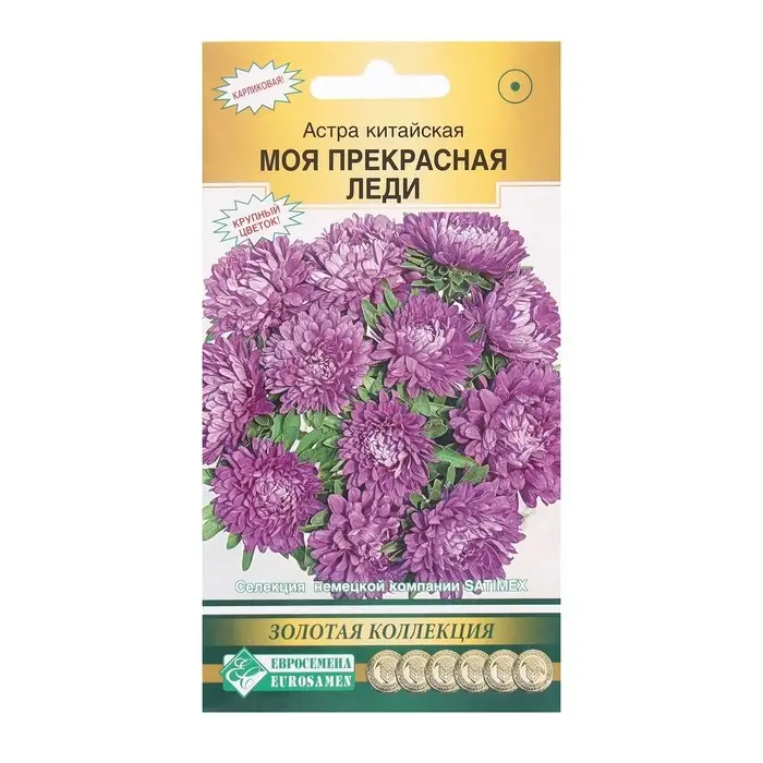 Семена Цветов Астра китайская Моя Прекрасная Леди, 0,1 г