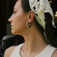 Серьги QF &laquo;Леопард&raquo;, набор 3 пары, кольца, цветной в золоте