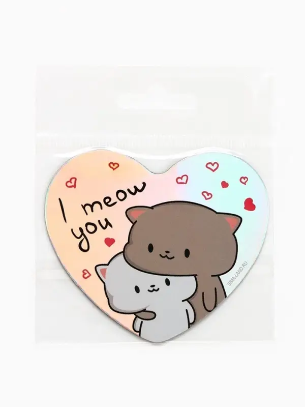 Магнит на холодильник «Коты», голография, 7×6 см