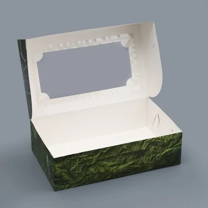 Коробка подарочная складная с окном, упаковка, &laquo;С Днем защитника Отечества&raquo;, 25&times;15&times;7 см